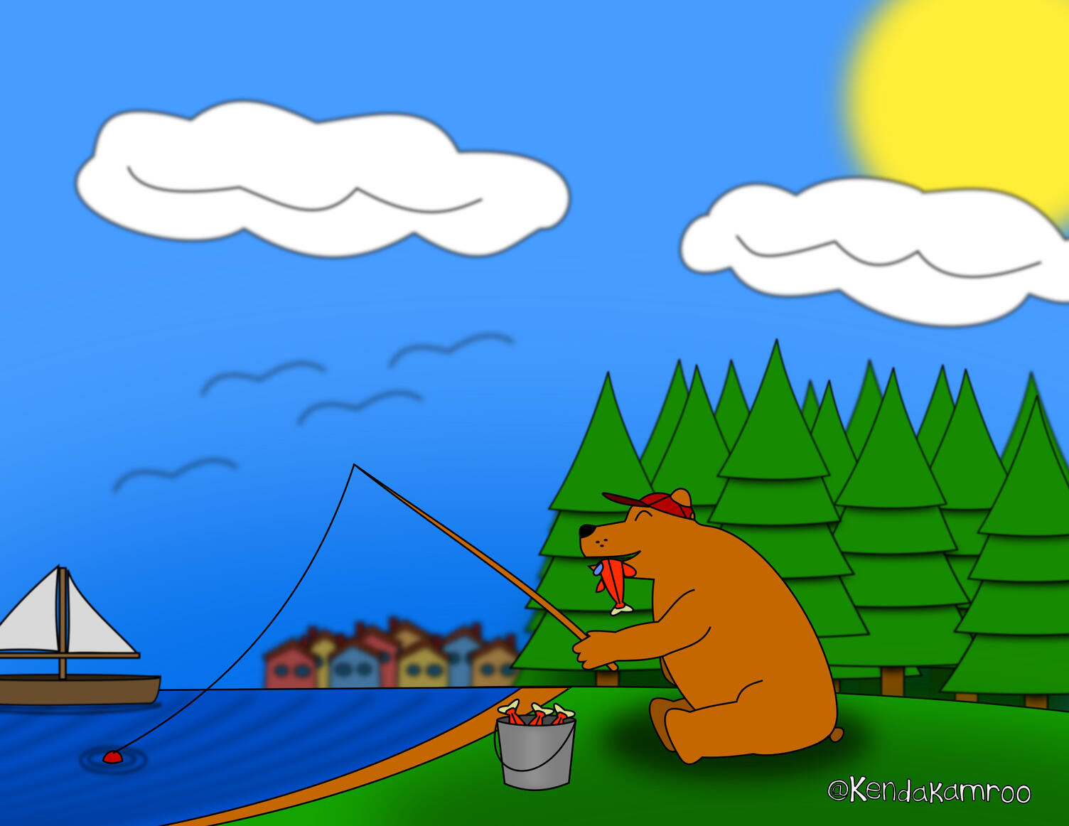 bear fishing